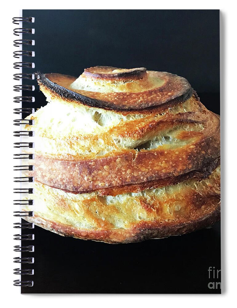  Spiral Notebook featuring the photograph Dramatic Spiral Sourdough Quartet 7 by Amy E Fraser