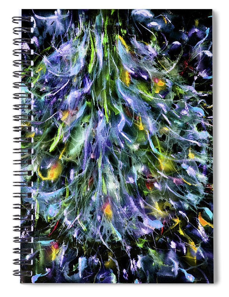  Spiral Notebook featuring the painting 'Drawing in Hope from Around' inverted 1 by Petra Rau
