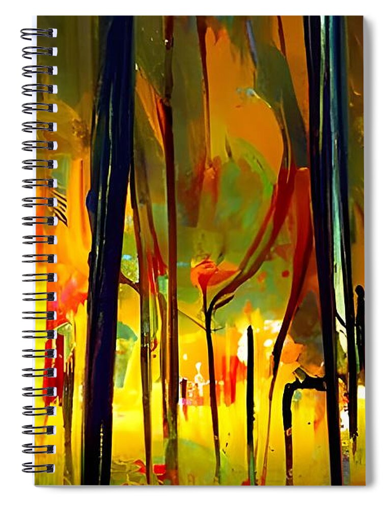 Digital Spiral Notebook featuring the digital art Lyrical Forest by Beverly Read