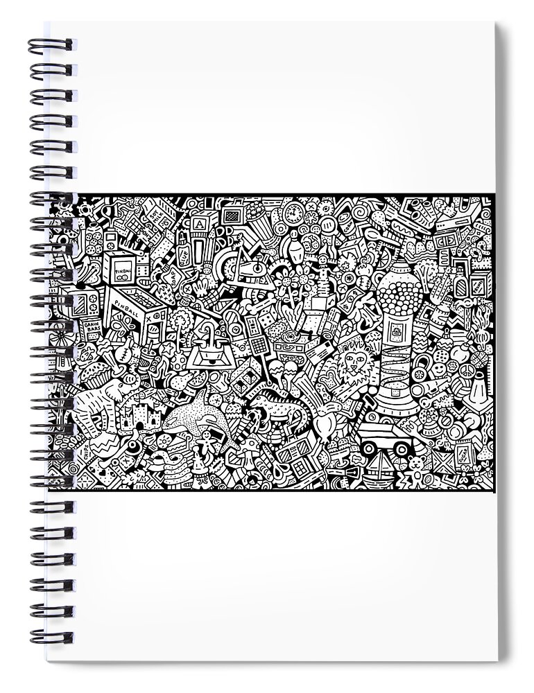 Random Objects Spiral Notebook featuring the drawing Dreamer by Chelsea Geldean