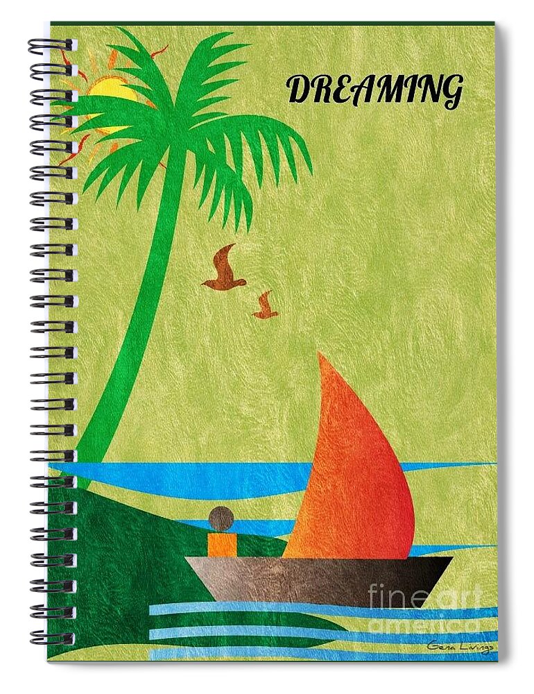  Spiral Notebook featuring the digital art Dreaming Journal by Gena Livings
