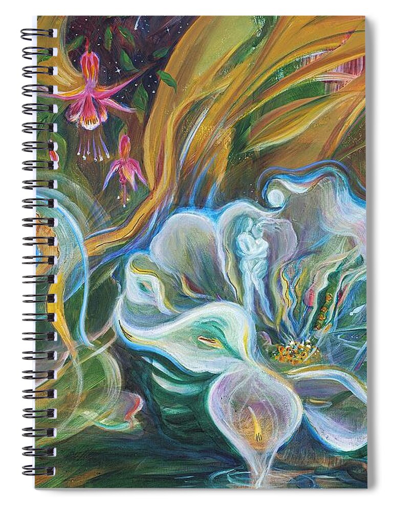 Masks Spiral Notebook featuring the painting Dreaming of Love by Sofanya White