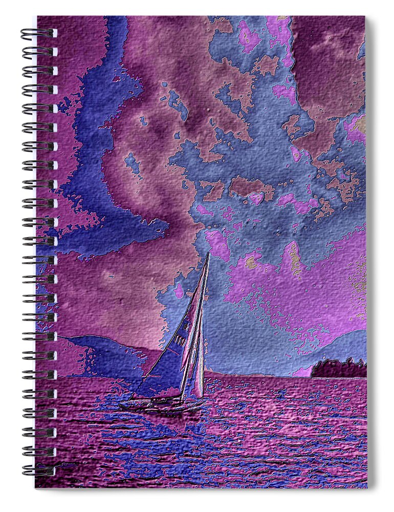 Sail Spiral Notebook featuring the digital art Dreaming of Sailing One by Russ Considine