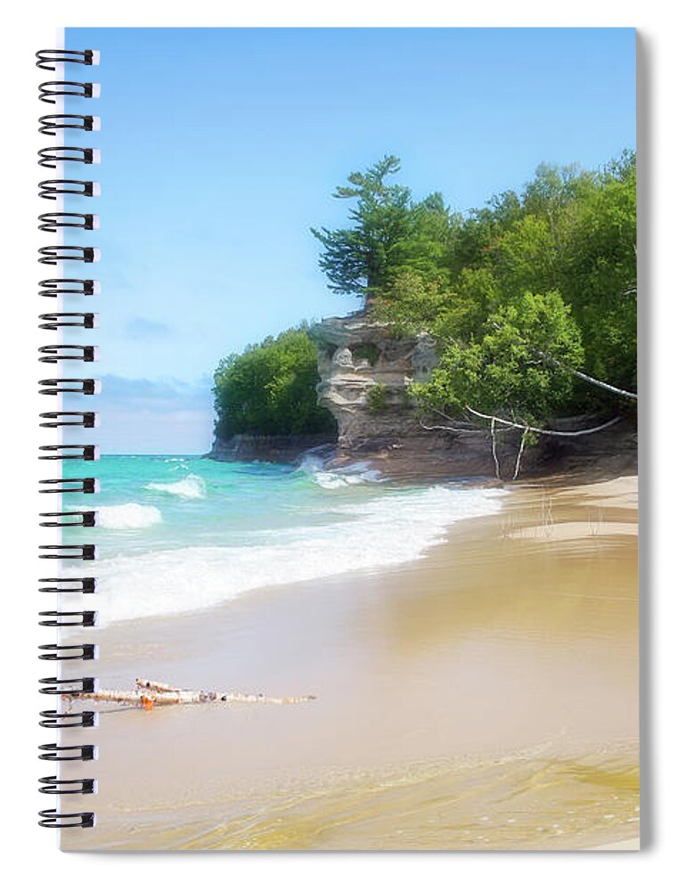 Day Spiral Notebook featuring the photograph Chapel Beach on Lake Superior by Robert Carter