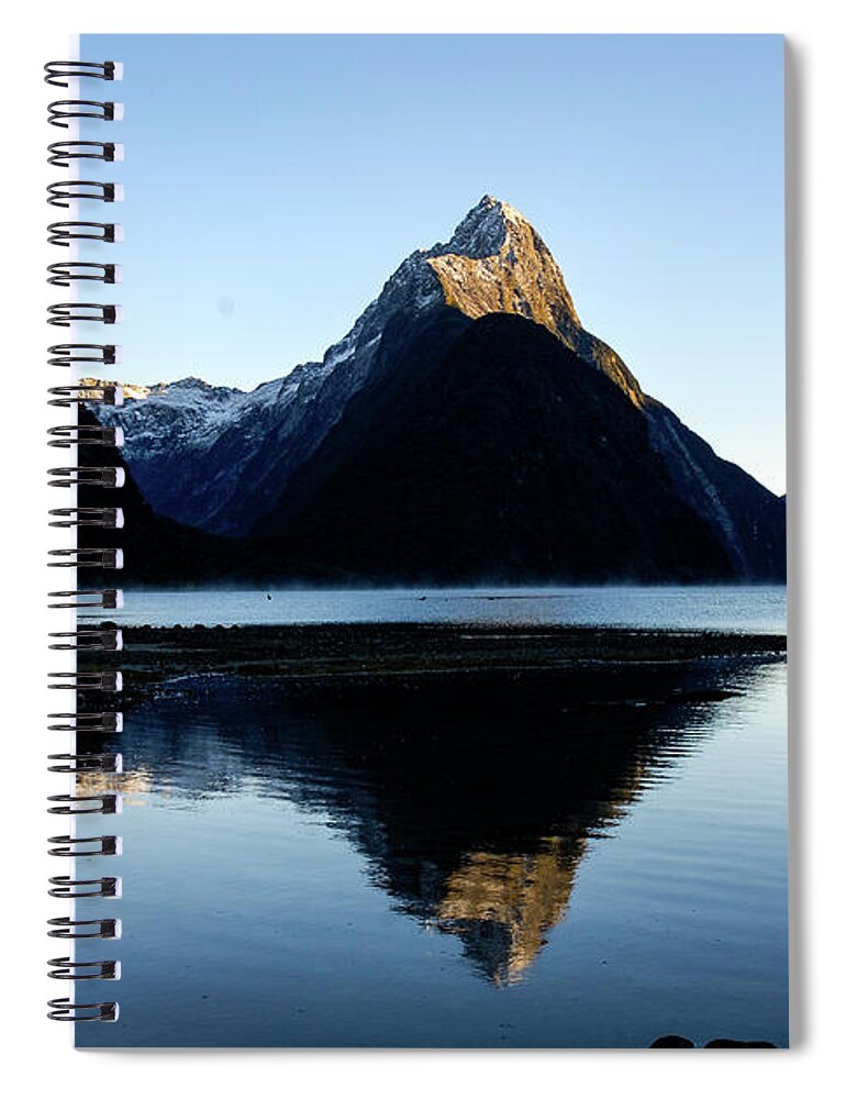 Milford Sound Spiral Notebook featuring the photograph Shades Of Winter - Milford Sound, South Island, New Zealand by Earth And Spirit