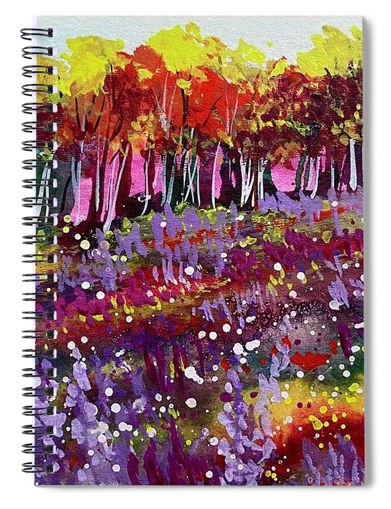 Escape To A World Of Dreams Spiral Notebook featuring the painting Dreamscape 3 by Kellie Chasse