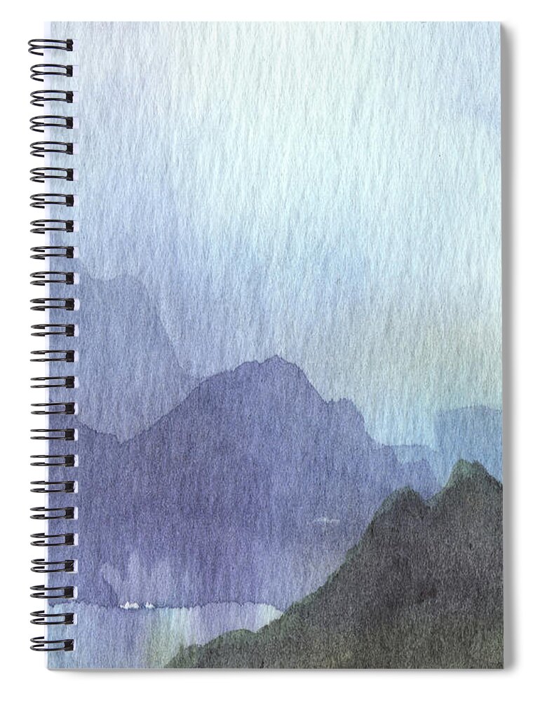 Calm Spiral Notebook featuring the painting Dreamy Calm Landscape Peaceful Lake Shore Quiet Meditative Nature I by Irina Sztukowski