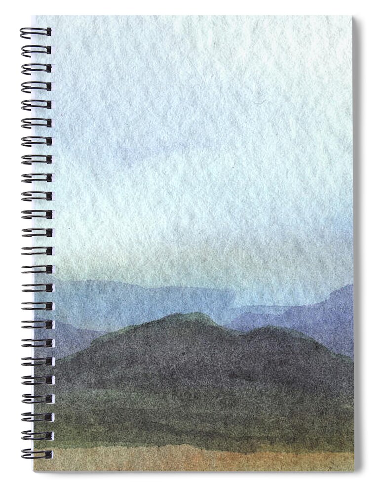 Calm Spiral Notebook featuring the painting Dreamy Calm Landscape Peaceful Lake Shore Quiet Meditative Nature II by Irina Sztukowski