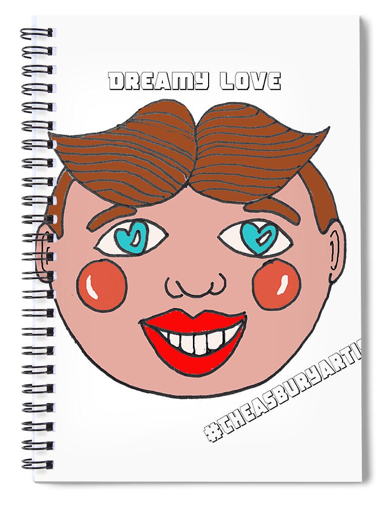 Asbury Park Spiral Notebook featuring the drawing Dreamy Love by Patricia Arroyo