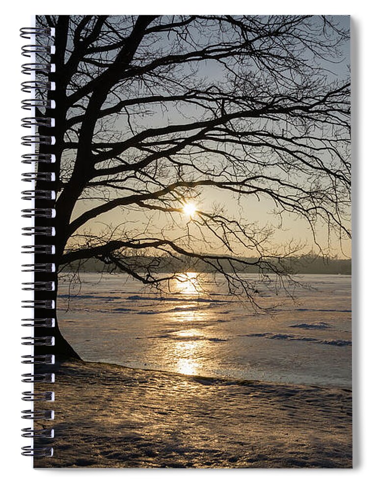 Dreamy Spiral Notebook featuring the photograph Winter sunset at Moritzburg Castle 1 by Adriana Mueller