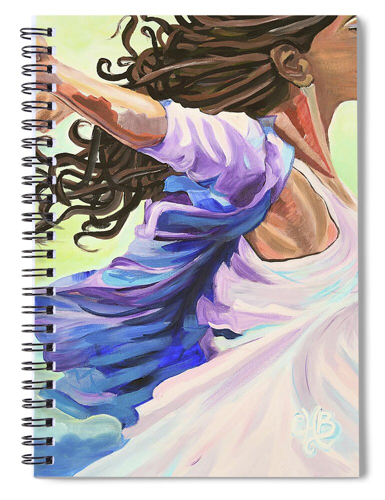 Peace Spiral Notebook featuring the painting Drift by Chiquita Howard-Bostic