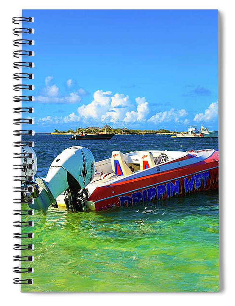 Boat Spiral Notebook featuring the photograph Dripping Wet Boat by Ola Allen