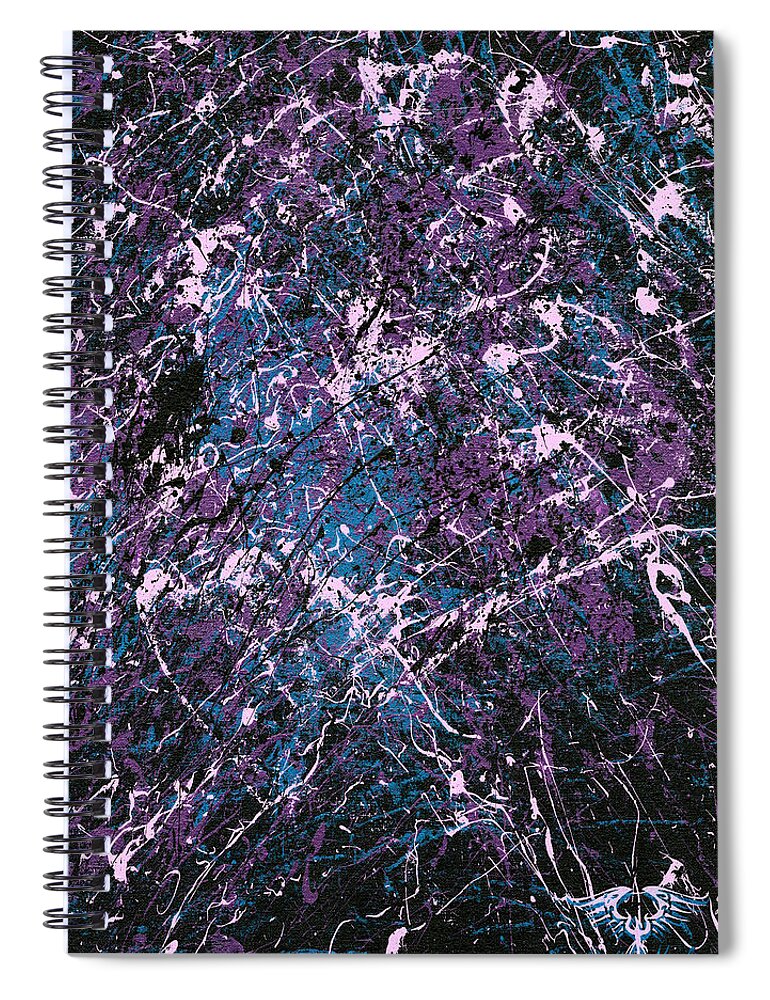 Abstract Spiral Notebook featuring the painting Driven by Heather Meglasson Impact Artist