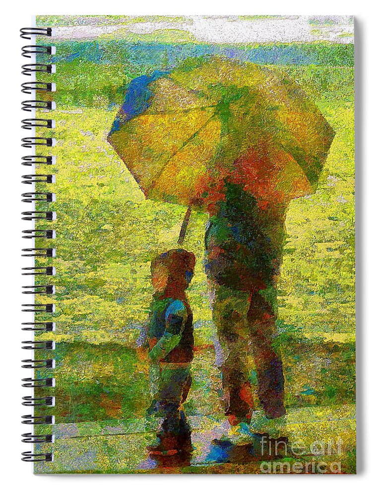 Father Spiral Notebook featuring the photograph Drizzly Sunset with Dad by Sea Change Vibes