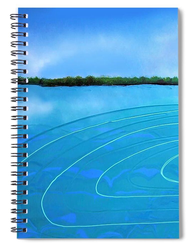 Water View Spiral Notebook featuring the painting Drop in the ocean by Joan Stratton