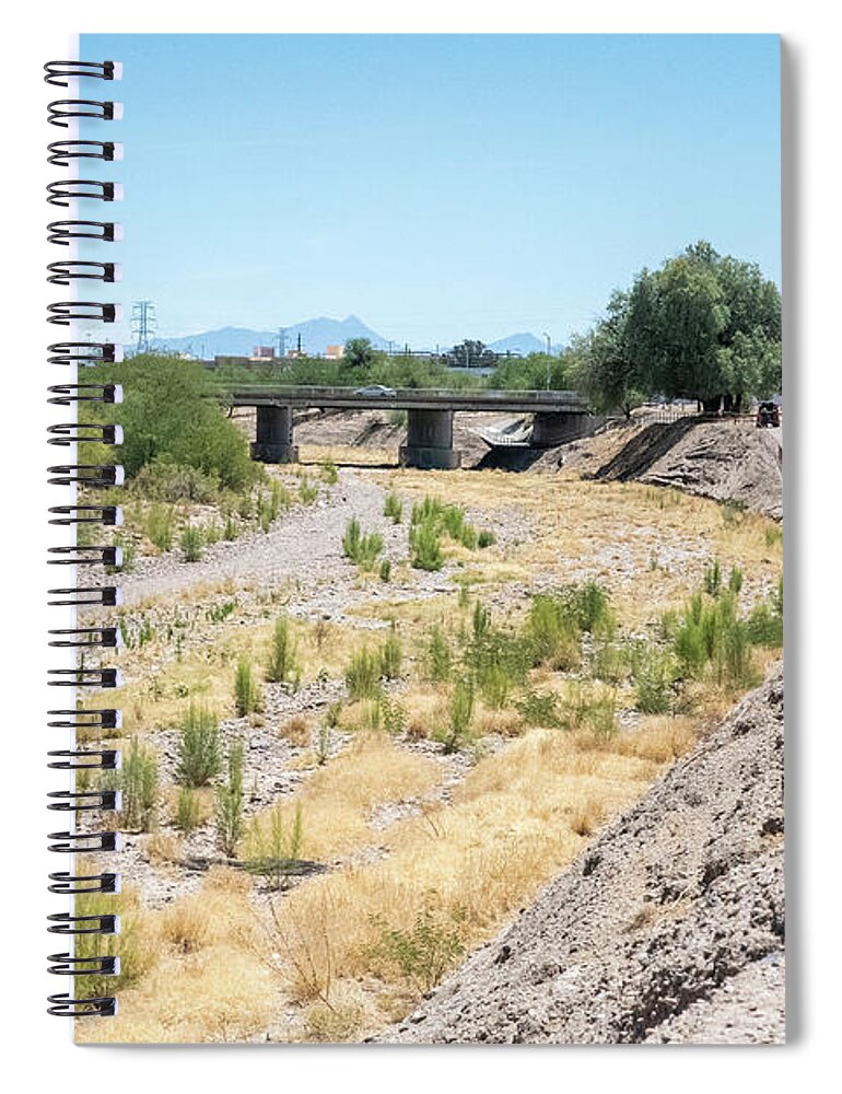 Dry Bed And St Marys Bridge Spiral Notebook featuring the photograph Dry Bed and St Marys Bridge by Tom Cochran