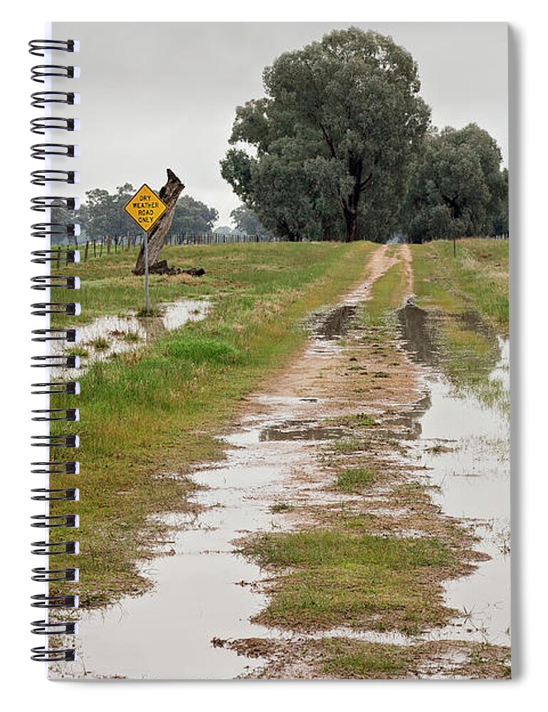 Rural Spiral Notebook featuring the photograph Dry Weather Road by Linda Lees