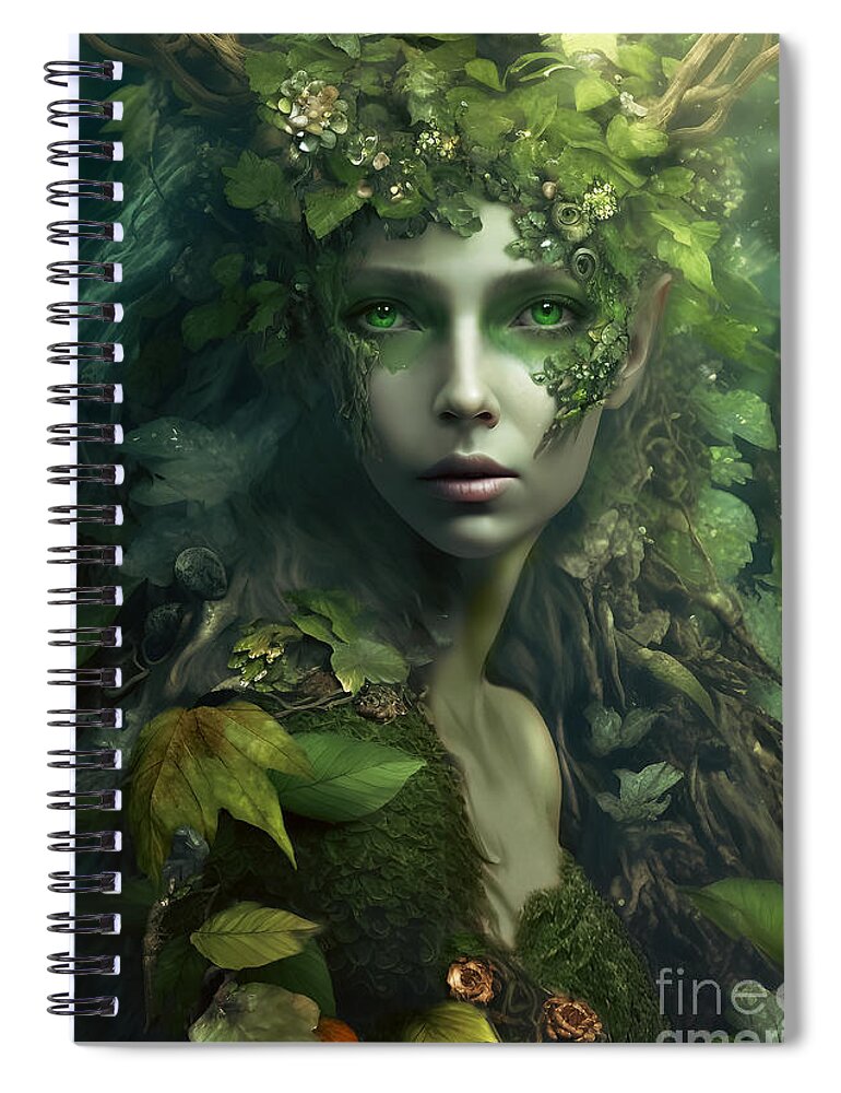 Dryad Spiral Notebook featuring the digital art Dryad Forest by Shanina Conway