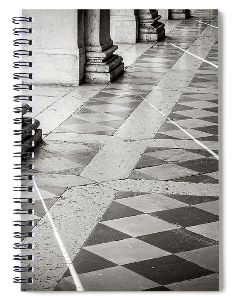 Fine Art Spiral Notebook featuring the photograph Dscf2252 - Play of light in St Mark Square, Venice by Marco Missiaja