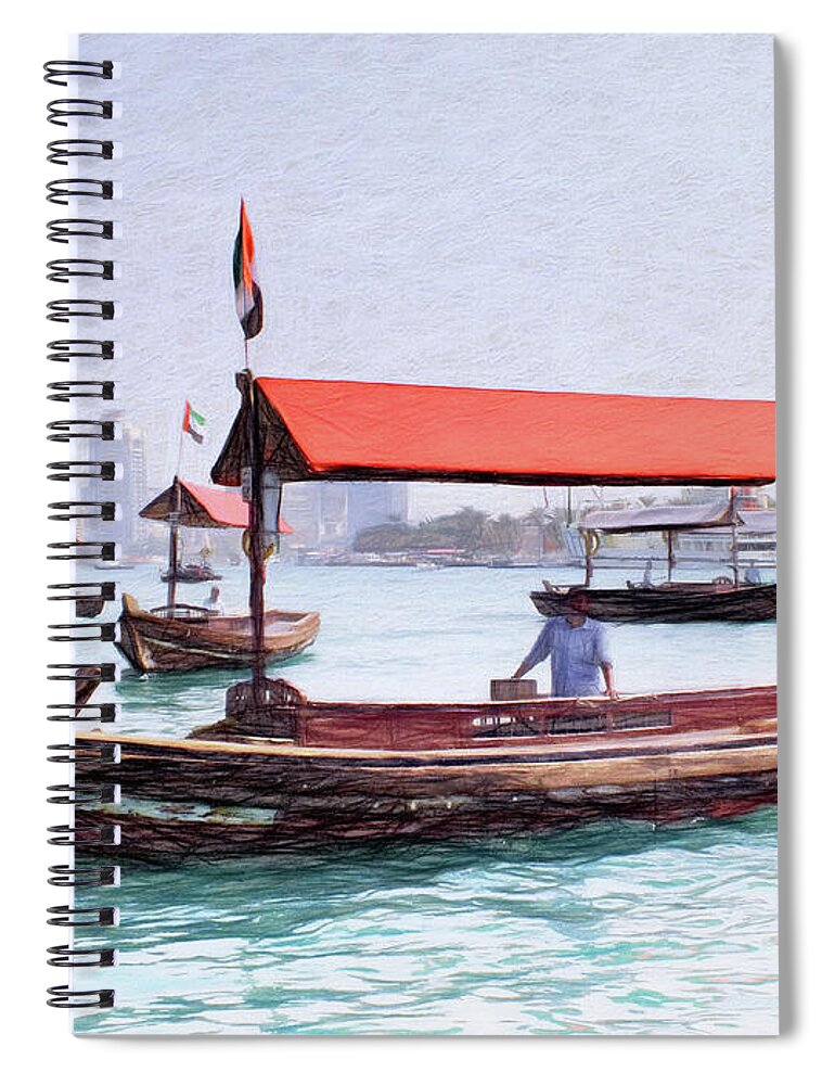 Dubai Spiral Notebook featuring the photograph Dubai Creek Nbr.4 by Scott Cameron