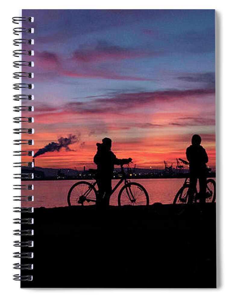 Dublin Spiral Notebook featuring the photograph Dublin Sky - New Year's Day 2020 by John Soffe