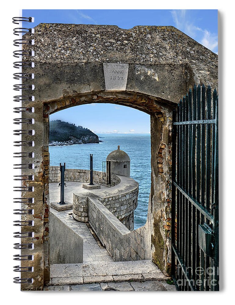 Dubrovnik Spiral Notebook featuring the photograph Dubrovnik Sea Gate by David Meznarich