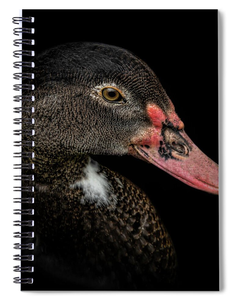 Duck Spiral Notebook featuring the digital art Duck Portrait by Marjolein Van Middelkoop