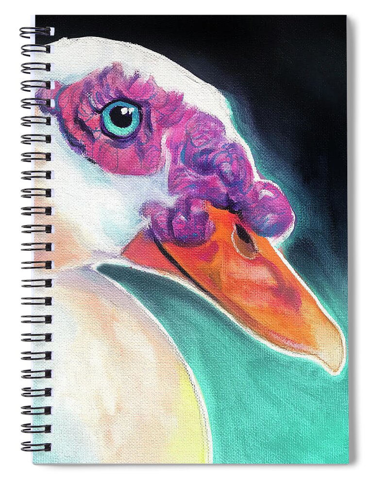 Duck Spiral Notebook featuring the painting Duckie by DawgPainter