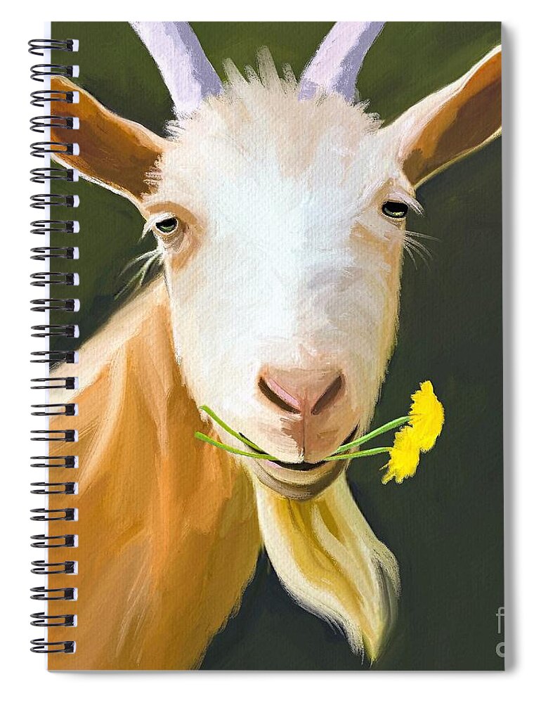 Goat Spiral Notebook featuring the painting Dude by Tammy Lee Bradley