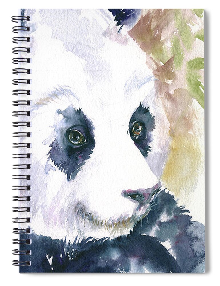 Panda Spiral Notebook featuring the painting Dudley by Arti Chauhan