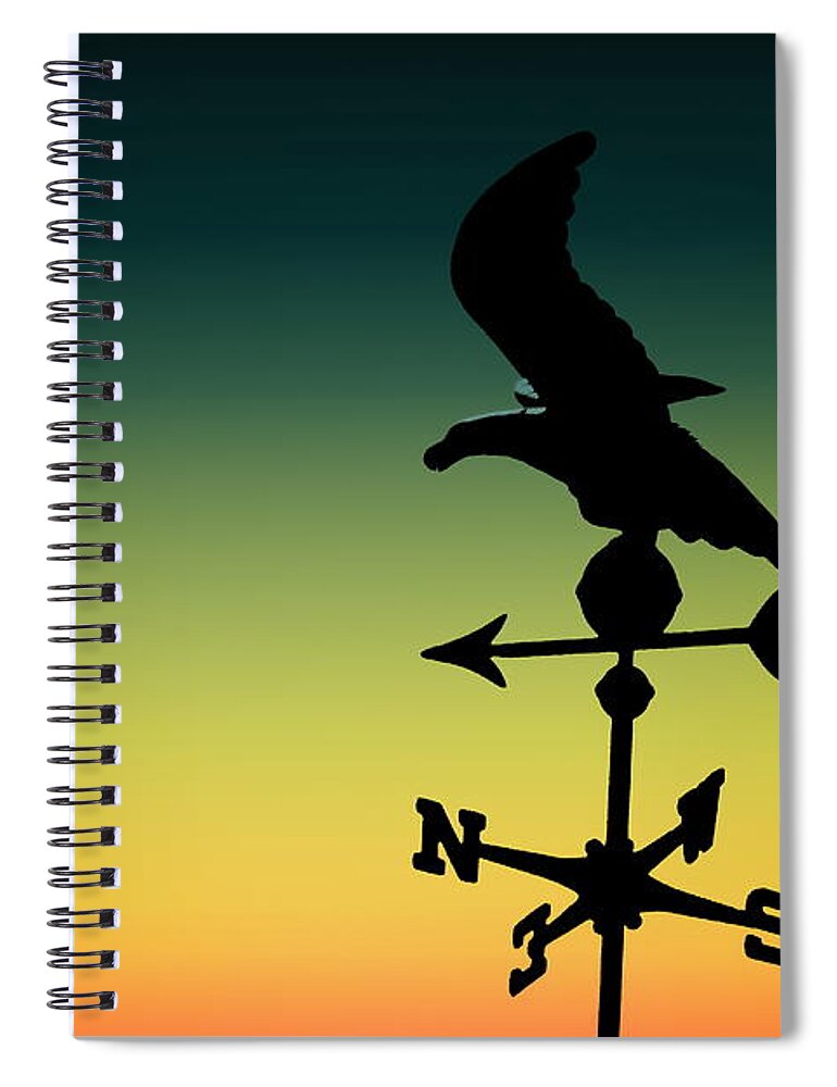 North Spiral Notebook featuring the photograph Due North Silhouette On The Dusk Sky by Colleen Cornelius