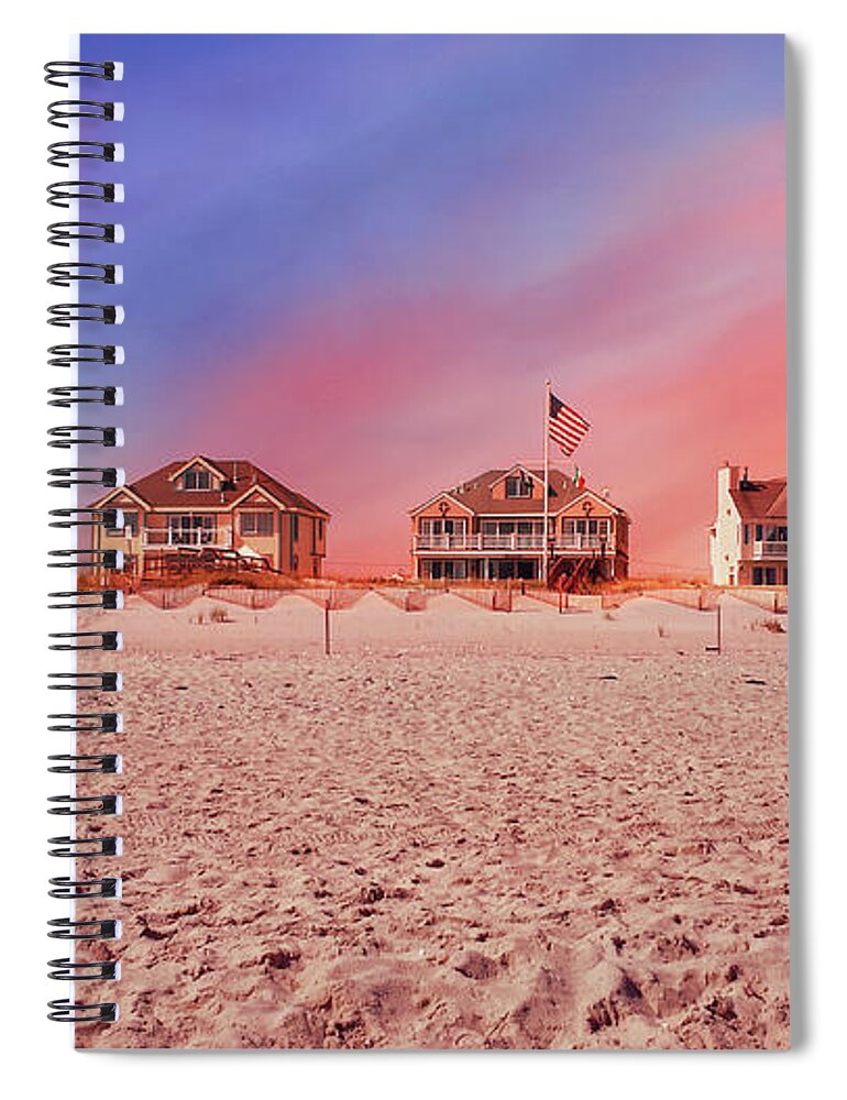 Beach Spiral Notebook featuring the photograph Dune Road Hamptons by Laura Fasulo