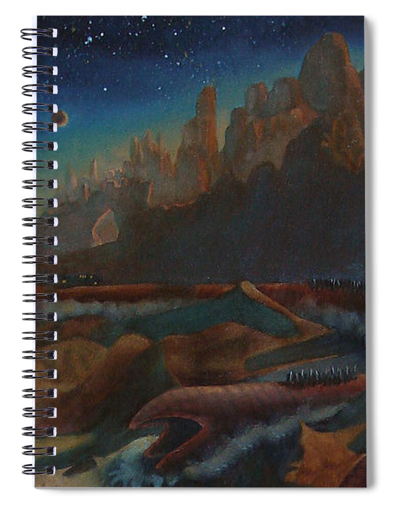 Dune Spiral Notebook featuring the painting Dunescape by Ken Kvamme