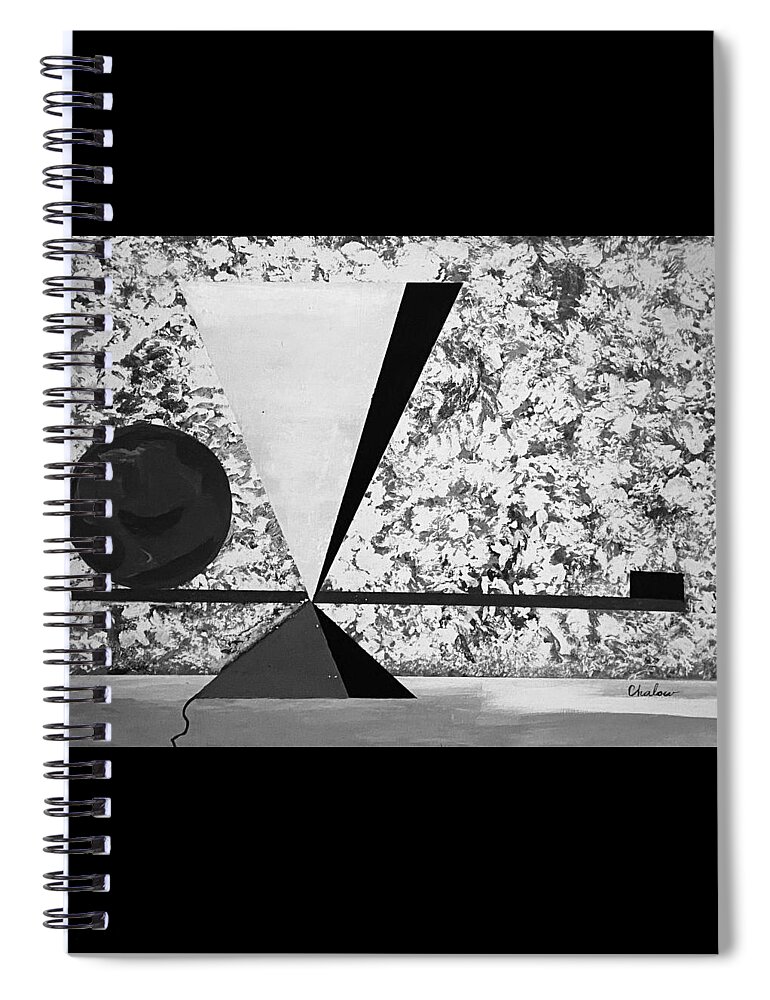 Abstract Spiral Notebook featuring the painting Duo Balance by Charles Young
