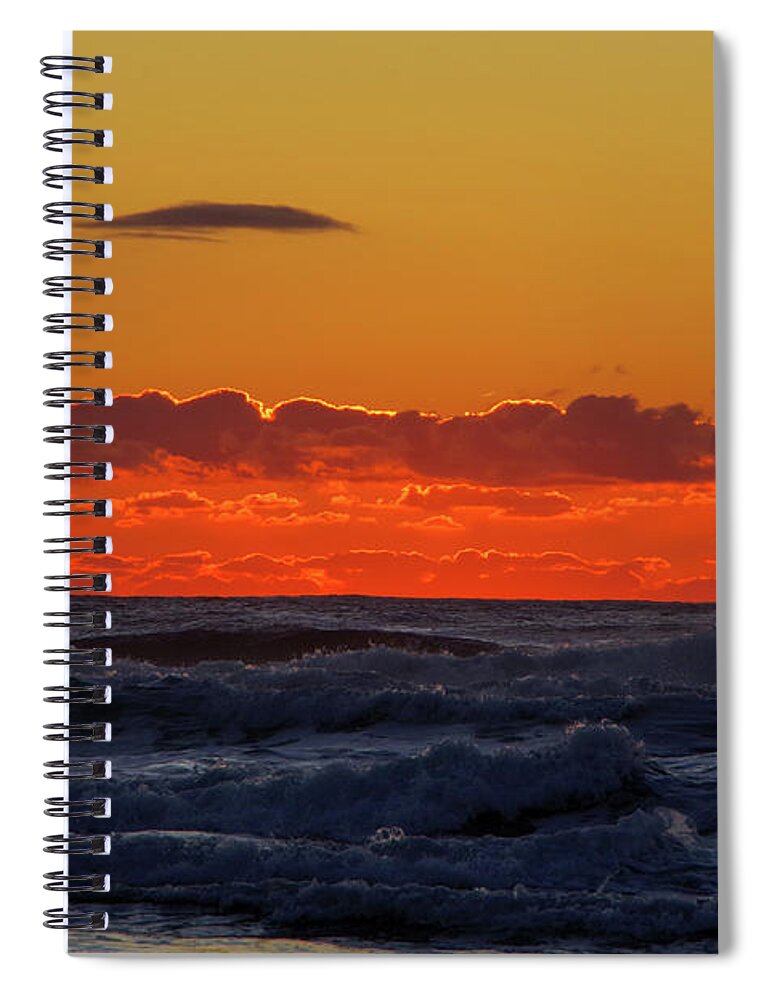 Oregon Spiral Notebook featuring the photograph Dusk and waves Oregon coast by Jeff Swan