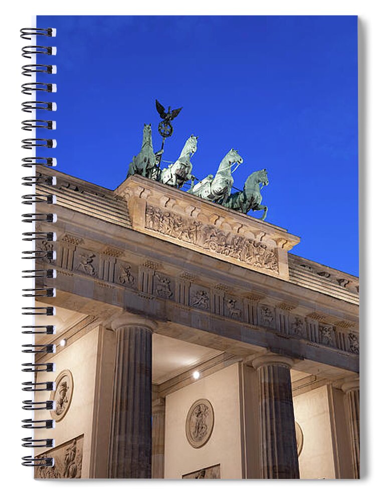 Berlin Spiral Notebook featuring the photograph Dusk At Brandenburg Gate In Berlin by Artur Bogacki