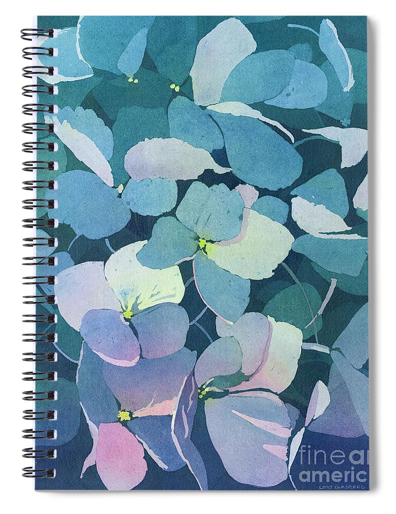 Hydrangea Spiral Notebook featuring the painting Dusky Hydrangea by Lois Blasberg