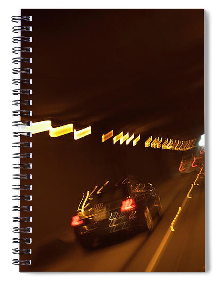 Tunnel Spiral Notebook featuring the photograph dv8 Massey by Jim Whitley