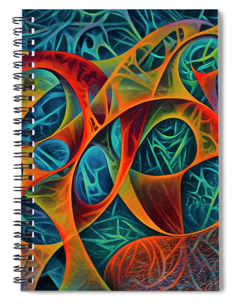 Sea Spiral Notebook featuring the painting Dynamic Series #29-3D by Ricardo Chavez-Mendez