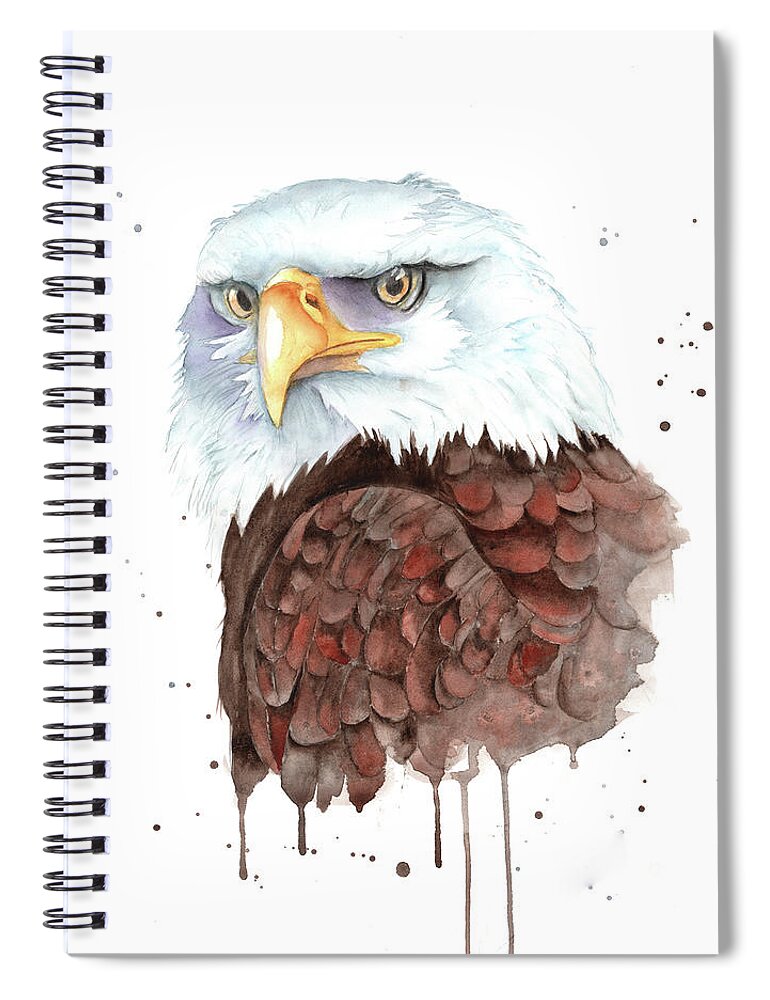 Eagle Spiral Notebook featuring the painting Eagle Eyes by Jeanette Mahoney