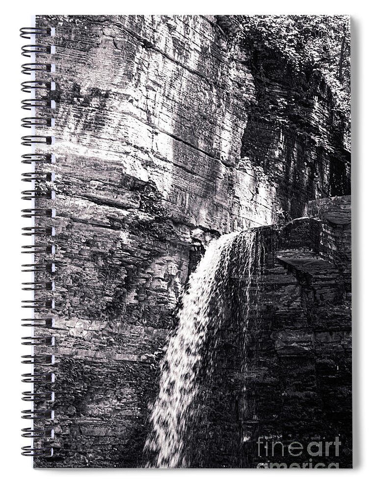 Water Spiral Notebook featuring the photograph Eagle Falls in Black and White by William Norton