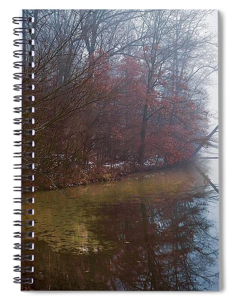 Mist Spiral Notebook featuring the photograph Eagle Lake Reflection by Randy Pollard