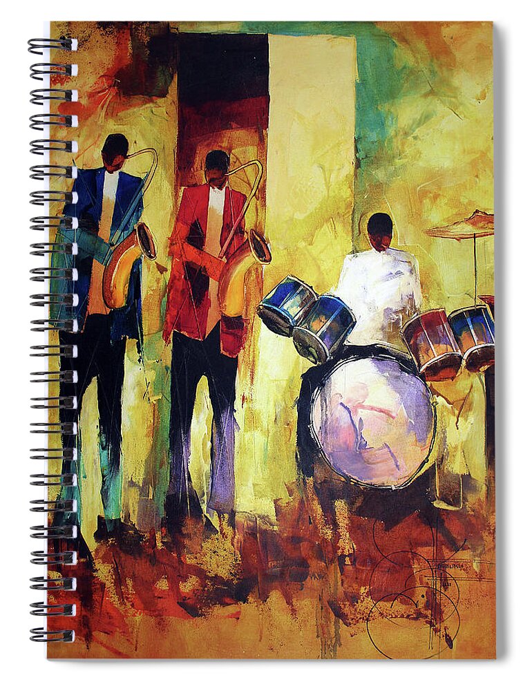 Nni Spiral Notebook featuring the painting Early Hours by Ndabuko Ntuli