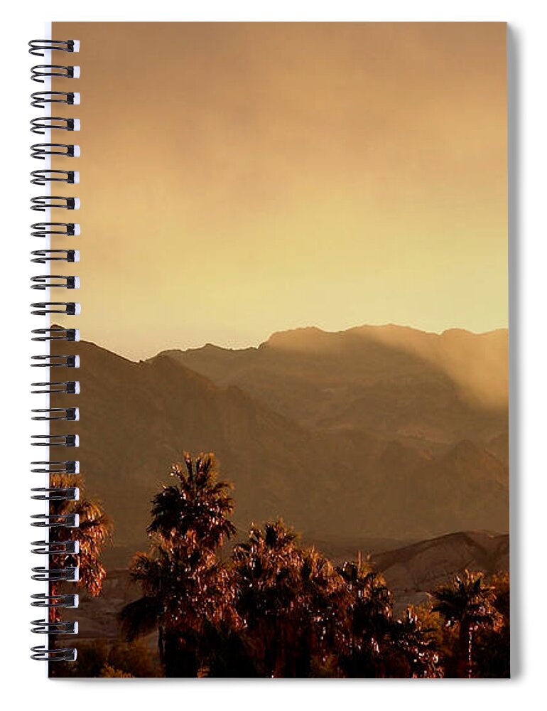 Death Valley Spiral Notebook featuring the photograph Early Morning at the Furnace Creek Inn, Death Valley National Park by L Bosco
