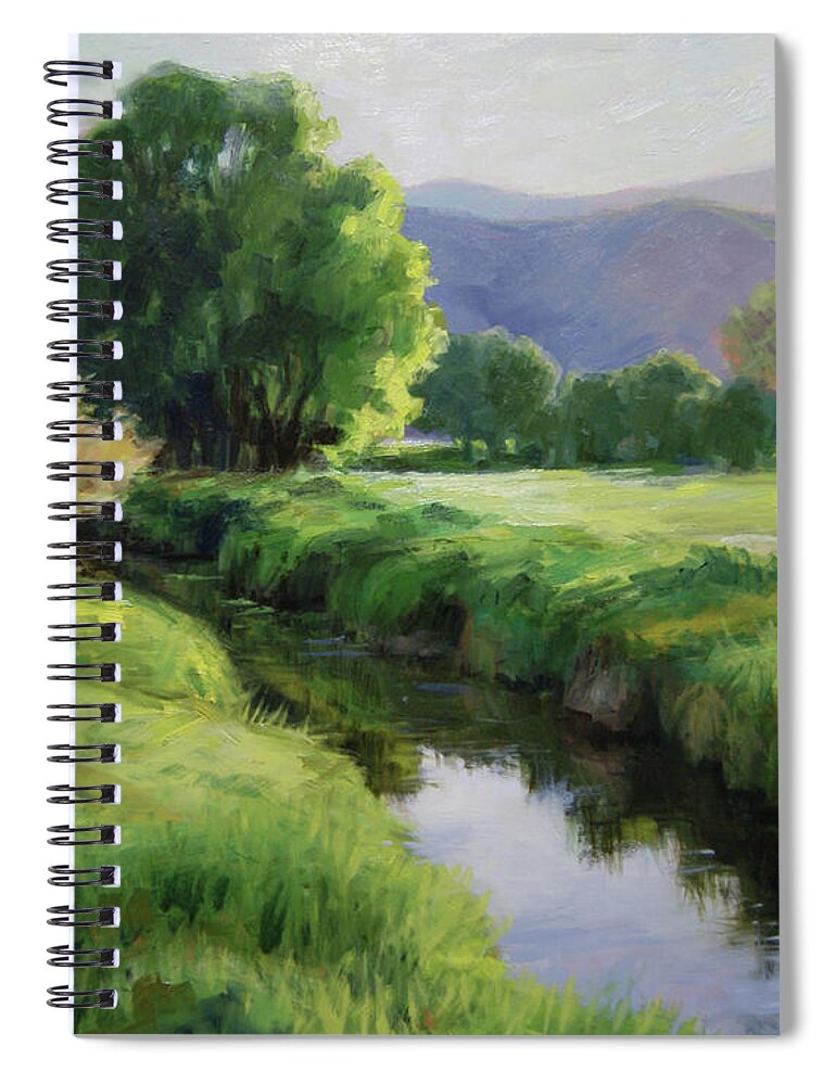 Utah Spiral Notebook featuring the painting Early Morning in Morgan, Utah by Susan N Jarvis