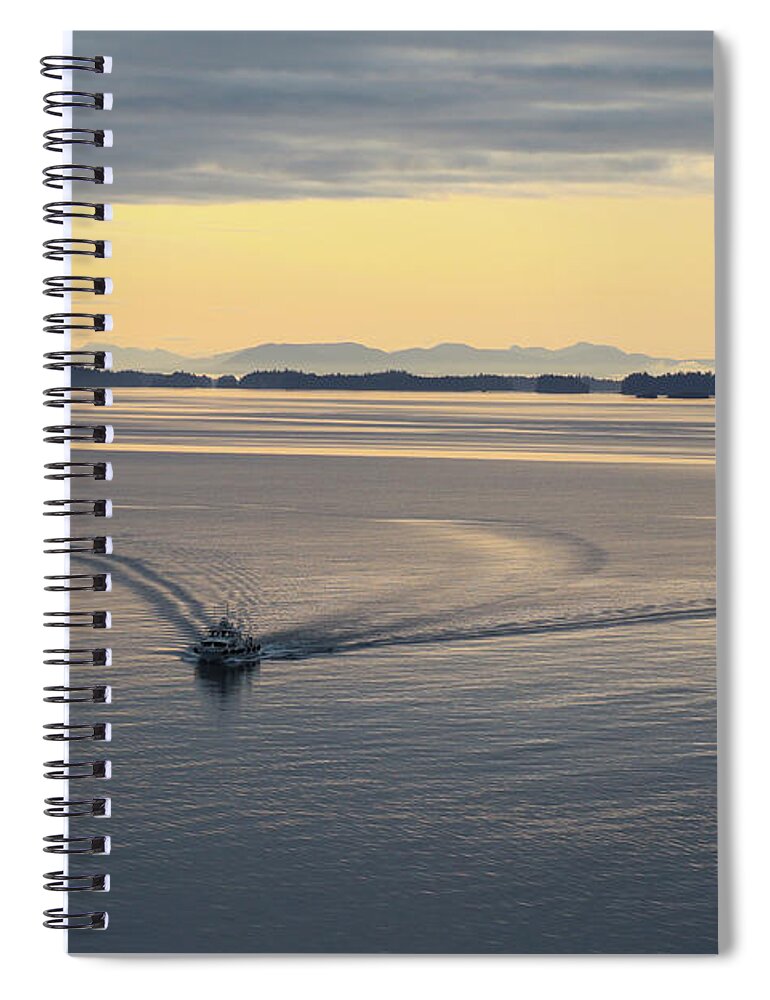 Boat Spiral Notebook featuring the photograph Early Morning Purpose by Ed Williams