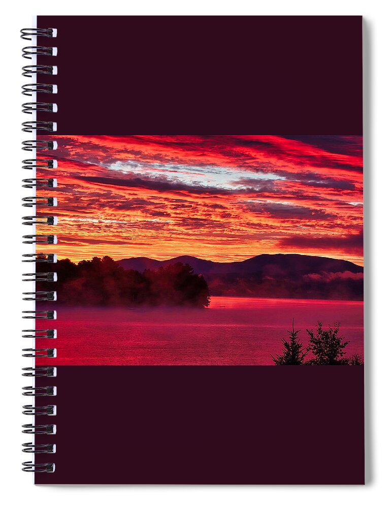 Red Spiral Notebook featuring the photograph Early Morning Red by Russel Considine