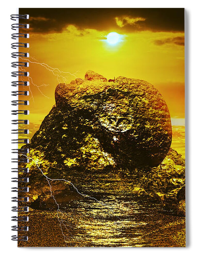 Spiral Notebook featuring the digital art earth BURNING x by Shadowlea Is