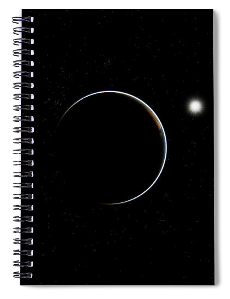 3d Spiral Notebook featuring the digital art Earth crescent by Karine GADRE