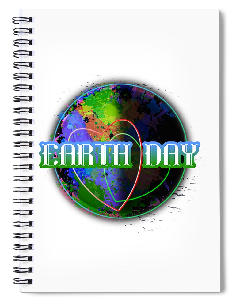 Earth Day Spiral Notebook featuring the digital art Earth Day April 22 Holidays Remembrances by Delynn Addams